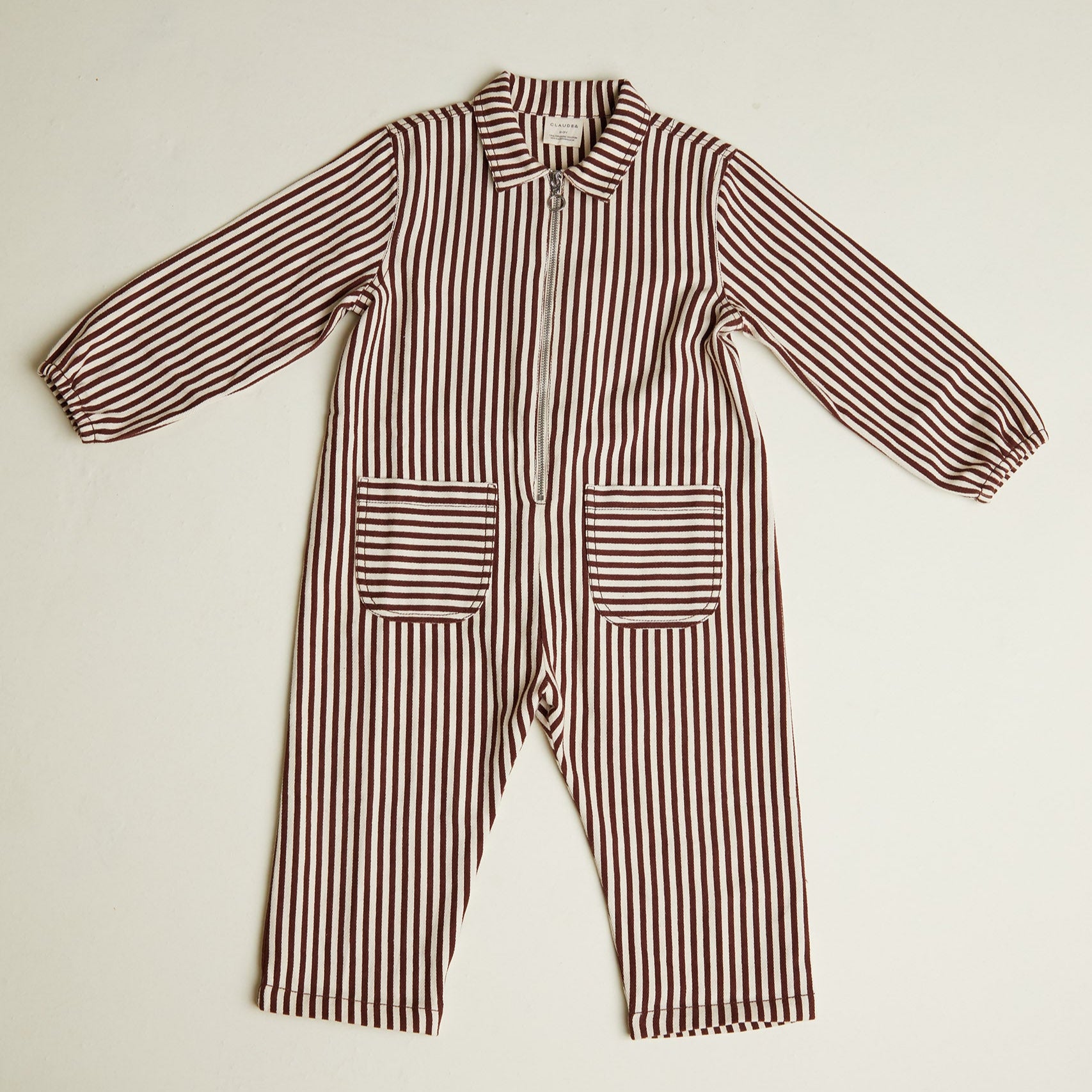 Syd Maroon Stripe Boilersuit Overall